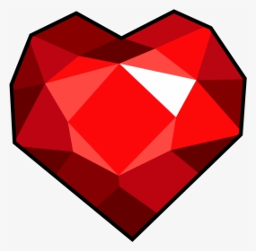 Gem Clipart Ruby Wedding Anniversary - Heart Shaped Gem Cartoon, HD Png Download, Transparent PNG