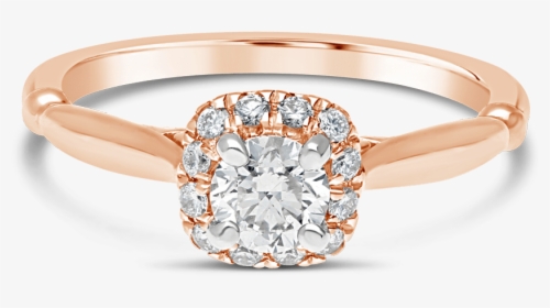 Propose Tonight 14k Rose Gold Princess Diamond Halo - Pre-engagement Ring, HD Png Download, Transparent PNG