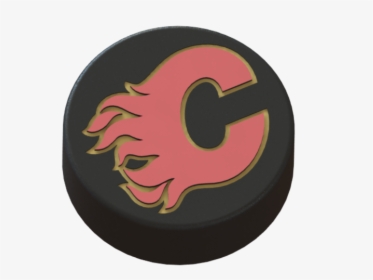 Calgary Flames Logo On Hockey Puck 3d Print - Circle, HD Png Download, Transparent PNG