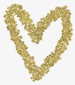 Fun And Decorative Gold Glitter Heart Graphic Embellishments - Love Glitter Gold Png, Transparent Png, Transparent PNG