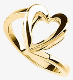 Shadow Box Gold Heart Ring - Heart, HD Png Download, Transparent PNG