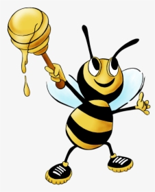 Free Cartoon Honey Bee Clip Art - Honey Bee Clipart Transparent, HD Png Download, Transparent PNG