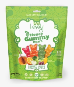 Gluten Free Candy Honey Gummy Bear 10 Ct Snack Pack - Lovely Honey Gummy Bears, HD Png Download, Transparent PNG