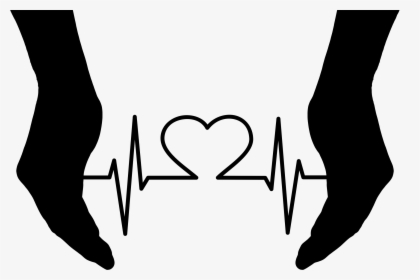 Clipart Heart With Ekg - Heart In Hands Silhouette, HD Png Download, Transparent PNG