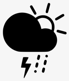 Day Sleet Storm Cloud Lightning Rain Sun - Sun And Wind Icon, HD Png Download, Transparent PNG