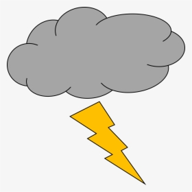 Thunderstorm Lightning Strike Cloud - Thunder And Lightning Drawing, HD Png Download, Transparent PNG