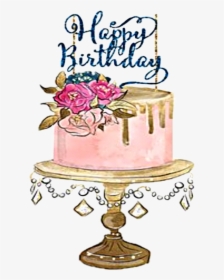 #watercolor #cake #birthday #happybirthday #png - Cake, Transparent Png, Transparent PNG