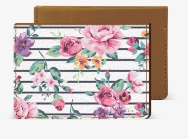 Pink Bloom Streak Credit Card Wallet - Vintage Flower Stripe Background, HD Png Download, Transparent PNG