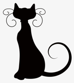 Clipart Cat Halloween - Halloween Cat Clipart Black And White, HD Png Download, Transparent PNG