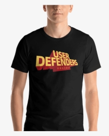 User Defenders Podcast Logo Tee Model Black - Active Shirt, HD Png Download, Transparent PNG