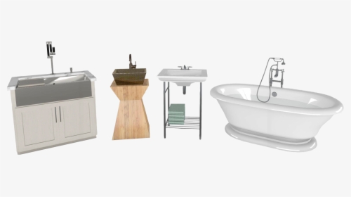 A Farmhouse Kitchen Sink Alongside Two Styles Of Bathroom - Bathroom Sink, HD Png Download, Transparent PNG