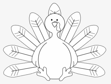 Cooked Thanksgiving Turkey Clipart Png Black And White - Cute Turkey Clipart Black And White, Transparent Png, Transparent PNG