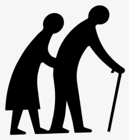 Old Couple Walking Silhouette - Old Age, HD Png Download, Transparent PNG