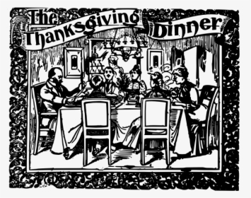 Thanksgiving Dinner Banner With Border Vector Graphics - Illustration, HD Png Download, Transparent PNG