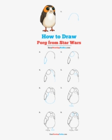How To Draw Porg From Star Wars - Star Wars Drawings Easy, HD Png Download, Transparent PNG