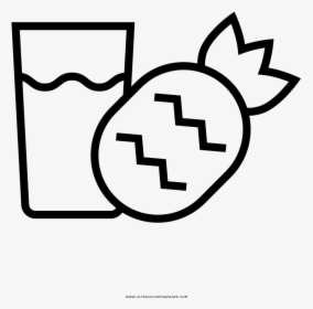 Pineapple Juice Coloring Page - Colouring Page Of Pineapple Juice, HD Png Download, Transparent PNG