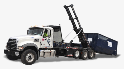 Waste Connections Truck Placing A Roll-off Dumpster - Roll Off Truck Vector Png, Transparent Png, Transparent PNG