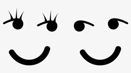Female And Male Smileys Image - Simple Smiley Face Girl, HD Png Download, Transparent PNG