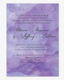 Lavender Love Wedding Invitation  								data-caption - Paper, HD Png Download, Transparent PNG