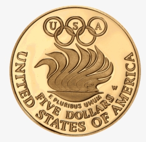 1988 Olympic Gold $5 Commemorative Coin - $5 Olympic Gold Coin, HD Png Download, Transparent PNG