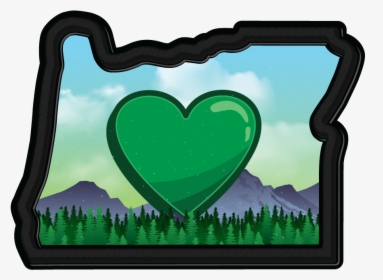 Free Heart In Oregon Sticker - Oregon Heart, HD Png Download, Transparent PNG