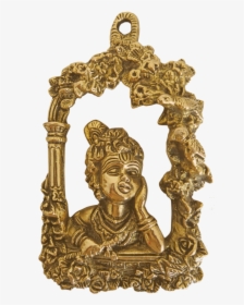 Decorative Brass Wall Hanging With Baby Krishna Playing - Emblem, HD Png Download, Transparent PNG