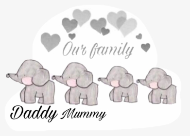 Elephants Clipart Mummy - Mummy Daddy Baby Elephant, HD Png Download, Transparent PNG