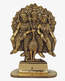 Tamil Hindu God Murugan Sitting With Goddess Valli - Bronze Sculpture, HD Png Download, Transparent PNG