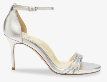 85mm Italian Made Round Toe Perfect Sandal In Silver - Stuart Weitzman Nearlynude Clear Heel, HD Png Download, Transparent PNG