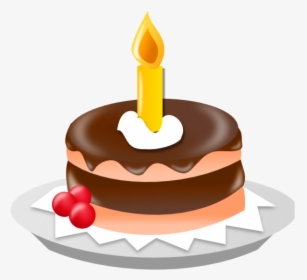 Chocolate Cake Png Image - Birthday Cake With One Candle, Transparent Png, Transparent PNG