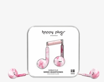 Earbud Plus Pink Marble - Happy Plugs, HD Png Download, Transparent PNG