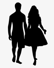 Holding Hands Silhouette Couple Clip Art - Man And Woman Holding Hands Silhouette, HD Png Download, Transparent PNG