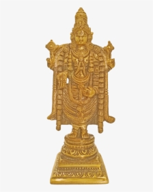 Beautiful Golden Lord Venkateswara Brass Statue With - Tirupati Balaji Brass Idol, HD Png Download, Transparent PNG
