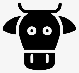 Cow - Cow Face Silhouette Front Vector, HD Png Download, Transparent PNG