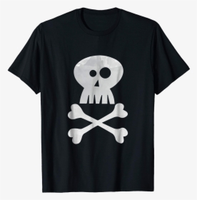 Cartoon Skull And Crossbones T Shirt - T-shirt, HD Png Download, Transparent PNG