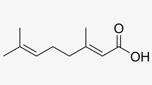 Geranic Acid - Octanoic Acid Structure, HD Png Download, Transparent PNG