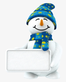 Snowman Royalty-free Illustration Amazon - Snow Man With Sign, HD Png Download, Transparent PNG