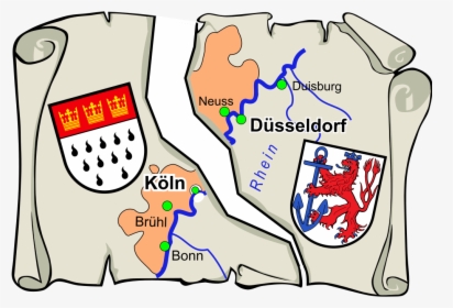 Köln Und Düsseldorf Broken Map - Scroll Clip Art, HD Png Download, Transparent PNG