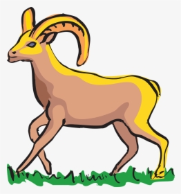 Goats Cartoon With Big Horn, HD Png Download, Transparent PNG