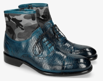 Ankle Boots Patrick 4 Guana Mid Blue Textile Camo - Melvin Hamilton, HD Png Download, Transparent PNG