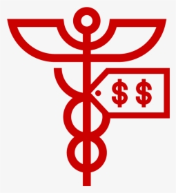Icon Of Caduceus Symbol And Dollar Sign - Cross, HD Png Download, Transparent PNG