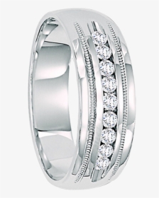 1/3 Cwt Mens Diamond Wedding Bands 14kt - Engagement Ring, HD Png Download, Transparent PNG