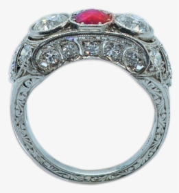 Ruby Ring Estate Sideview - Engagement Ring, HD Png Download, Transparent PNG