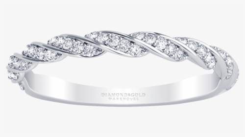 14k Twisted Pave Diamond Wedding Ring - Tiara, HD Png Download, Transparent PNG