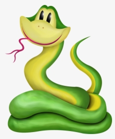 Cartoon Green Snake Png Clipart , Png Download - Snake Clip Art Png, Transparent Png, Transparent PNG