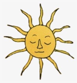 Yellow Amarillo Aesthetic Random Sun Sol - Aesthetic Sun Drawing, HD Png Download, Transparent PNG