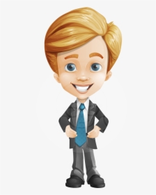 Business Kid Cartoon Vector Character Aka Sid - Cartoon Character Boy Png, Transparent Png, Transparent PNG
