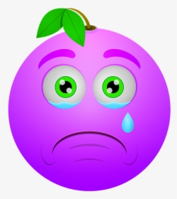 Smiley, Berry, Sad, Crying, Icon - Purple Sad Emoji, HD Png Download, Transparent PNG
