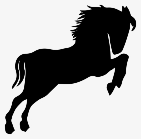 Wild Horse Black Silhouette Looking To Right Standing - Siluetas De Animales Salvajes, HD Png Download, Transparent PNG