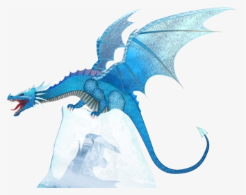Cryodragon Ice Dragon On Iceberg - Ice Dragon Fire Clipart, HD Png Download, Transparent PNG